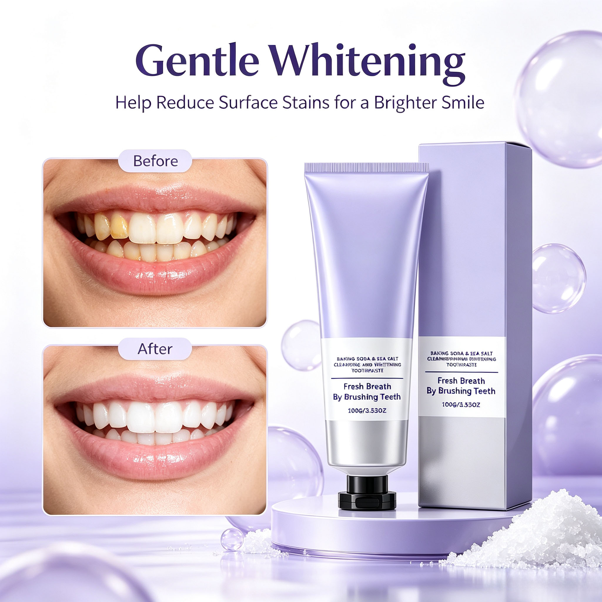 Teeth Whitening With Baking Soda - Baking Soda & Sea Salt Toothpaste,