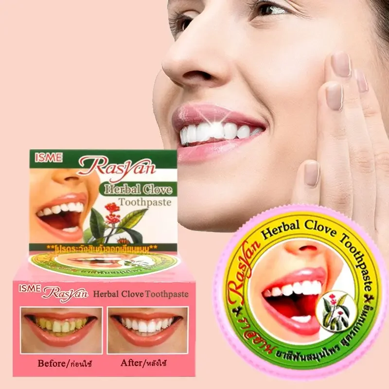 Teeth Whitening Bleach - Thai Clove/coconut Tooth Powder Rasyan Removal