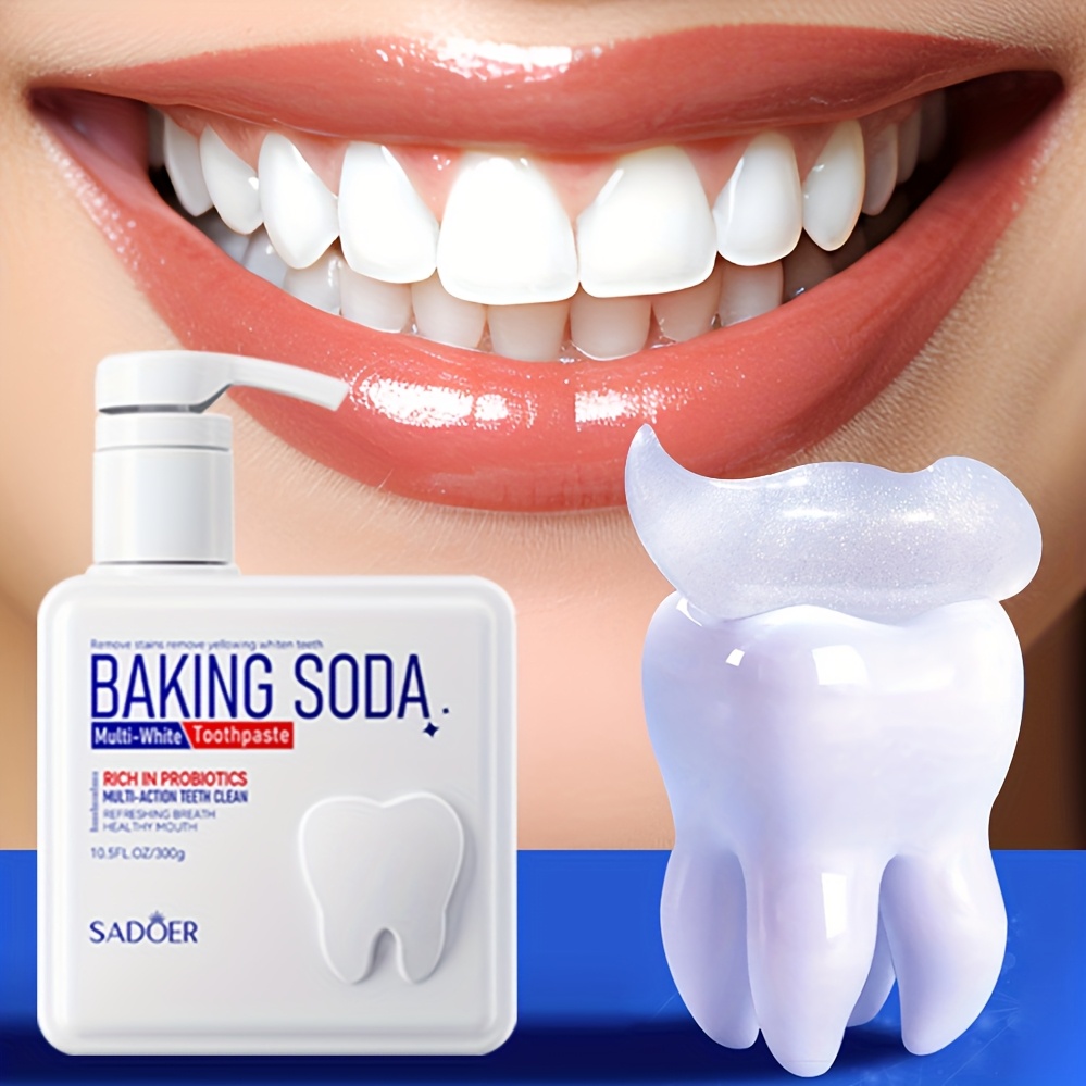 Teeth Whitening With Baking Soda - Cleansing Baking Soda Probiotic Pump Toothpaste,