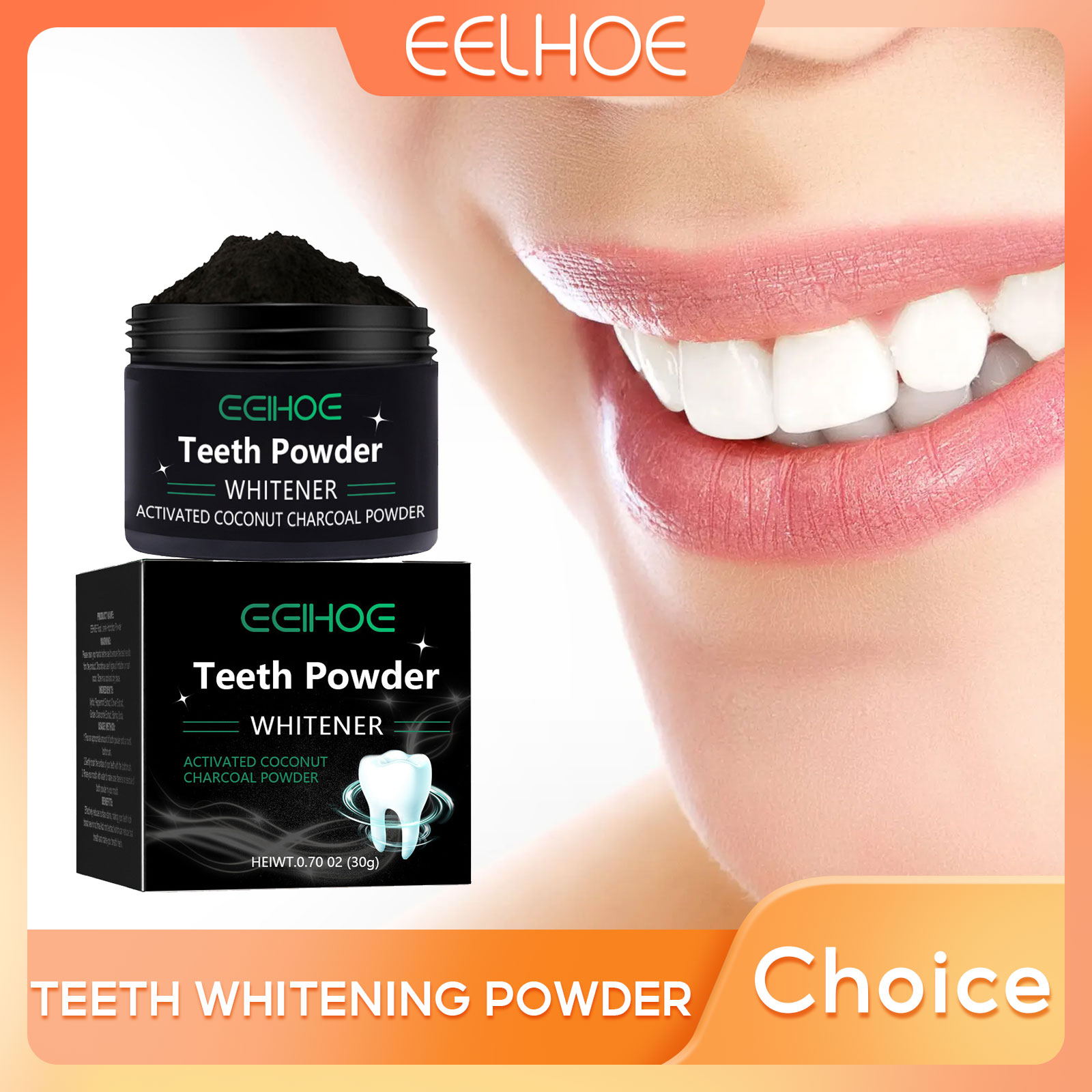 EELHOE Charcoal Powder for Tee - огляд і ціна Whitening Powder Activated