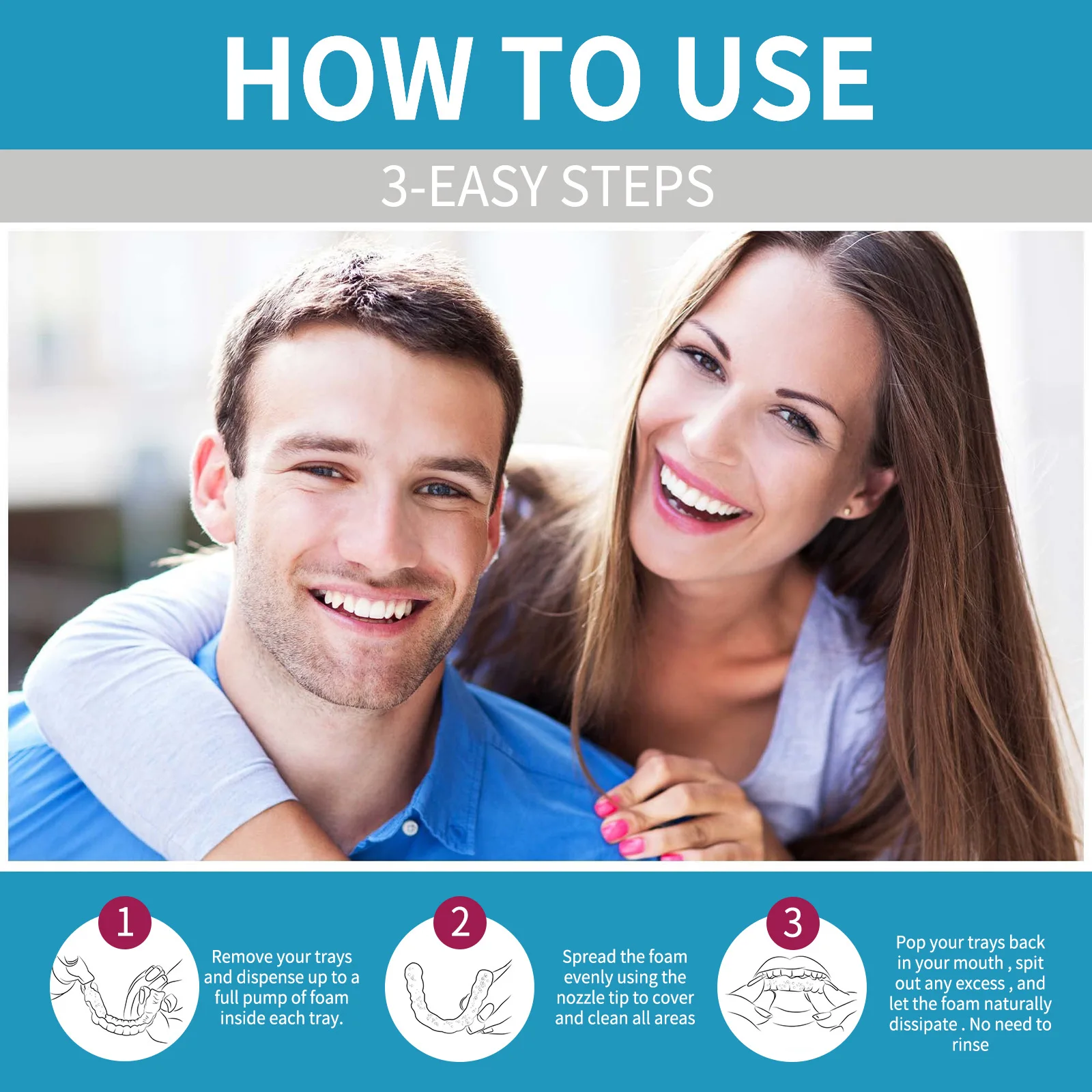 Aligner Denture Cleaner Foam D - огляд і ціна Teeth Whitening Foam